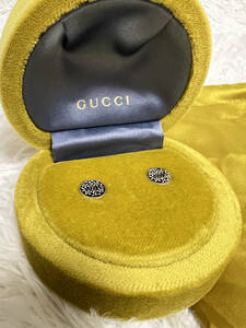 １円スタート〜GUCCI グッチ ピアス アイコンブルーム サークル 479368 J85G0 9056 K18WG ホワイトゴールド シルバー レディース