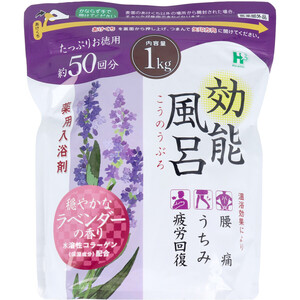 【まとめ買う】効能風呂 薬用入浴剤 穏やかなラベンダーの香り 約50回分 1kg×7個セット