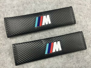 ★BMW ///M★ シートベルトパッド 自動車 2個セット ショルダーカバー 肩パット 刺繍入り シートベルトショルダー