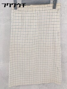 ◇ Aquascutum アクアスキュータム チェック 膝下丈 スカート ベージュ ブラウン ブラック レディース