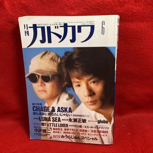 ▼Vol.14 No.6 1996 6月号 KADOKAYA 月刊カドカワ『総力特集 CHAGE&ASKA チャゲ&飛鳥』LUNA SEA 永瀬正敏 globe 小沢健二 草野マサムネ 