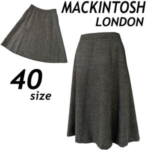 MACKINTOSH LONDON マッキントッシュ レディース Aラインスカート 40 膝下ミディアム G5S07-846-07 三陽商会 むら糸総柄 ブラック系(A36)★