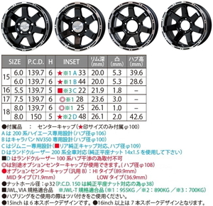 業販 18インチ MAD CROSS MC-76 8J+48 5-150 ランドクルーザー 200系(100系-装着不可) ブラックポリッシュ 純正ナット(平座) ホイール4本