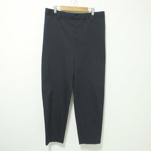 美品 21AW MARGARET HOWELL マーガレットハウエル WOOL COTTON TWILL ワイド イージーパンツ 3 ブラック 122