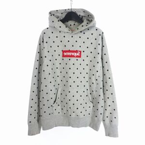 シュプリーム SUPREME コムデギャルソン シャツ COMME des GARCONS SHIRT ボックスロゴ 反転ドット フーディー パーカー M グレー メンズ