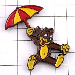 ピンバッジ・傘をさして飛ぶ犬◆フランス限定ピンズ◆レアなヴィンテージものピンバッチ