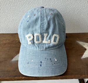 POLO RALPH LAUREN シャンブレー キャップ 帽子 ロゴ ペイント ポロ ラルフローレン 