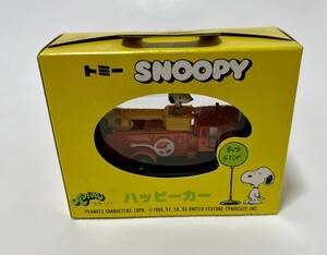 未使用品 TOMY AVIVA 日本製 SNOOPY スヌーピー ハッピーカー C1 消防車 オレンジ 橙色