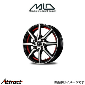 MID シュナイダー RX810 アルミホイール 4本 ザッツ JD系(12×4J 4-100 INSET43 ブラックポリッシュ/アンダーカットレッド)SCHNEIDER RX810