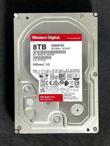 【送料無料】　★ 8TB ★　WD Red Plus / WD80EFBX　【使用時間：4675ｈ】　2021年製　良品　3.5インチ　内蔵HDD　Western Digital RED