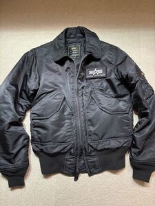 アルファ ALPHA INDUSTRIES フライトジャケット MA-1 CWU-45 P Sサイズ　黒　ブラック