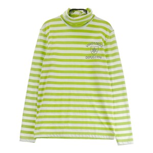 23区GOLF ニジュウサンクゴルフ タートルネック 長袖Tシャツ ボーダー柄 グリーン系 1 [240101200405] ゴルフウェア レディース