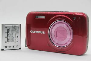 【返品保証】 オリンパス Olympus VH-210 レッド 5x Wide バッテリー付き コンパクトデジタルカメラ s7581