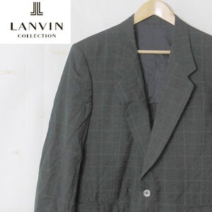 ランバンLANVIN■ウール テーラードジャケット シングル チェック柄■■グリーン系 ※NK4d02056