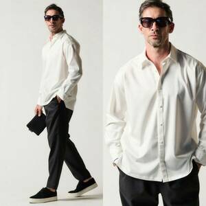 定価63800 美品 24SS 1piu1uguale3 L/S DROP SHOULDER BIG SHIRTS［WHITE］サイズⅤ シャツ AKM wjk ジュンハシモト