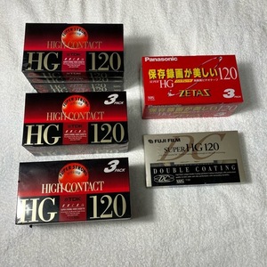 未開封 昔のビデオテープ vhs まとめて14本/fuji film super hg dc 120/panasonic zetas super hg 120/tdk super strong hg 120 