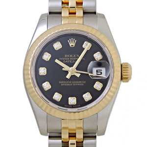 ［銀座店］ROLEX ロレックス デイトジャスト 10P ダイヤモンド Z番 2006年製 179173G 腕時計 レディース DH80081