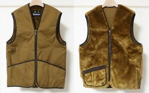 22AW BARBOUR バブアー WARM PILE WAISTCOAT ZIP-IN LINER フェイクファー ライナー ベスト 40