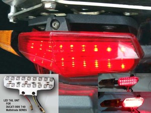 【LED テール ユニット】 ドカティ 999 749 ムルティストラーダ DUCATI 数量限定 B品 防水塗装不良 Flux LED（角型) 省電力 ポン付け n2iu