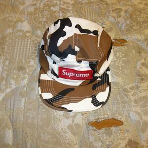 即決 supreme camo camp cap white camo