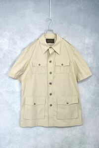 【 70s エディーバウアー 】 " eddie bauer ” コットン サファリ シャツ ジャケット / size L / safari shirts 黒タグ エポレット