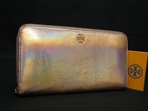 ■新品■未使用■ TORY BURCH トリーバーチ PVC ホログラフィック ラウンドファスナー 長財布 ウォレット オーロラ系 BF8314