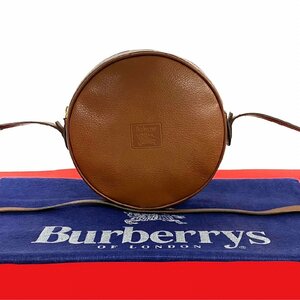 未使用保管品 Burberrys バーバリーズ シャドーホース ロゴ ノバチェック レザー 本革 ショルダーバッグ ポシェット ブラウン 24959