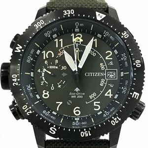 美品 CITIZEN シチズン PROMASTER プロマスター Eco-Drive エコドライブ アルティクロン 腕時計 BN4046-10X ソーラー カーキ 動作確認済