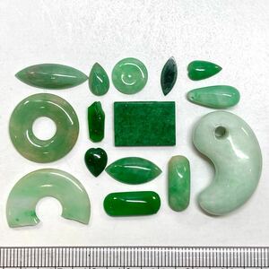 変形!!〔天然本翡翠おまとめ100ct〕n 約20g ルース 裸石 宝石 ジュエリー jewelry ジェイダイト jadite jade ヒスイ ひすい w2 A30