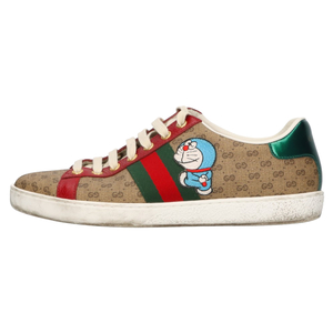 GUCCI グッチ×ドラえもん Ace Sneaker GGスプリーム シェリーライン エース ローカットスニーカー ブラウン 655034