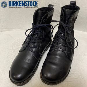  (538)BIRKENSTOCK ビルケンシュトック【37サイズ(24cm相当)】黒 ブラック レースアップブーツ プレーントゥ 革靴 紳士靴 メンズ