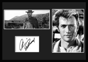 10種類!Clint Eastwood/クリント・イーストウッド/サインプリント&証明書付きフレーム/BW/モノクロ/ディスプレイ (5-3W)