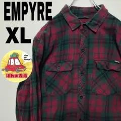 usa古着 EMPYRE ネルシャツ　XL　パープル　グリーン　チェック