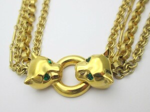 1000円スタート ネックレス GIVENCHY ジバンシー パンサー キャット ストーン ゴールドカラー チョーカー ジバンシイ アクセサリー 9 D716