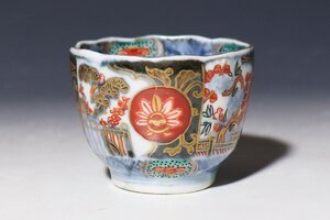 【桃】酒器ぐい呑み：古伊万里色絵松竹梅図猪口