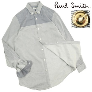 【B2564】【美品】Paul Smith ポールスミス 長袖シャツ ボタンダウンシャツ ストライプ切替 サイズS