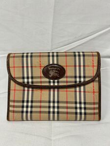 BURBERRY バーバリー　ポーチ　ダークブラウン×チェック　未使用品　マルチケース　レディース　セカンドバッグ　化粧ポーチ　【0113A18】