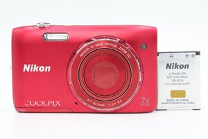 【訳アリ並品】NIKON ニコン COOLPIX S3400 RED ニコン クールピクス レッド #LE2024693