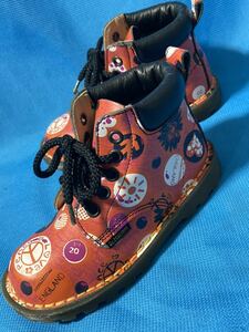 ◆ Dr. Martens Kids ◆ 良好 イギリス 英国製 ドクターマーチン キッズ 本革 総柄 5H レースアップ レザーブーツ 10 約17cm