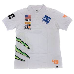 DC SHOES MONSTER ENERGY ディーシーシューズ モンスターエナジー Ken Block サイドロゴ ポロシャツ（ホワイト）(L)【並行輸入品】