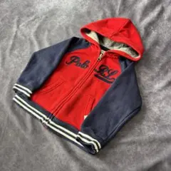 【良品】Ralph Lauren ベビー　スウェットジャケット　レッド　70cm