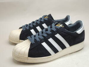 即決!定番! 15製 adidas SUPER STAR 80S DLX SUEDE BLACK/WHITE 24cm / B25961 アディダス スーパースター デラックス 黒白 スエード