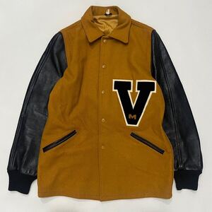 k551 60s ビンテージ BUTWIN レザー スタジャン 襟 ファラオ アワード ジャケット ワッペン 38 イエロー バトウィン vintage jacket