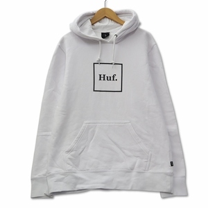 ハフ HUF PF00098 BOX LOGO P/O HOODIE スクエアロゴ スウェット パーカー M ホワイト