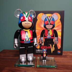 BE@RBRICK ライダーマン 100％ & 400％ MEDICOM TOY / ベアブリック 仮面ライダーV3 メディコムトイ / 2020年 希少 正規品