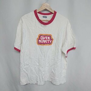 ◇ ⊂ 9090 NINETY NINETY 半袖 Tシャツ サイズL ホワイト レッド レディース E