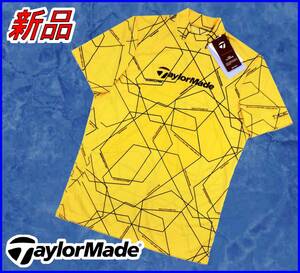 【国内正規品】65%OFF◆テーラーメイドゴルフシャツTaylorMade◆冷感T−ICE総柄グラフィックデザインストレッチ◆黄イエローS定価:14,300円