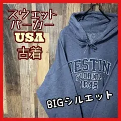 メンズ パーカー プリント グレー XL USA古着 90s 長袖 スウェット