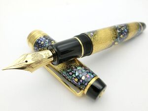 1000円スタート 万年筆 SAILOR プロフェッショナルギア 内閣総理大臣特別慰労品 螺鈿蒔絵 桜流れ ペン先21K 875 M 文房具 10 D217