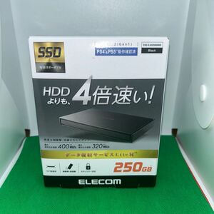 未使用【ELECOM】外付けポータブルSSD！ 250GB ESD-EJ0250GBKR！ エレコム